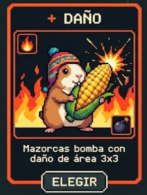 Tarjeta + Daño: cuy con mazorca explosiva